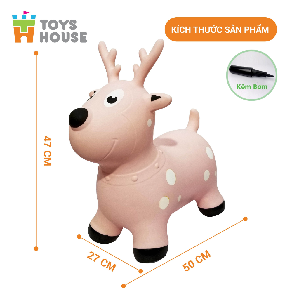 Thú nhún bơm hơi Toyshouse (KÈM BƠM)- Tiêu chuẩn xuất khẩu Mỹ (ASTM) và Châu Âu (EN71)- Đồ chơi vận động cho bé từ 8 tháng