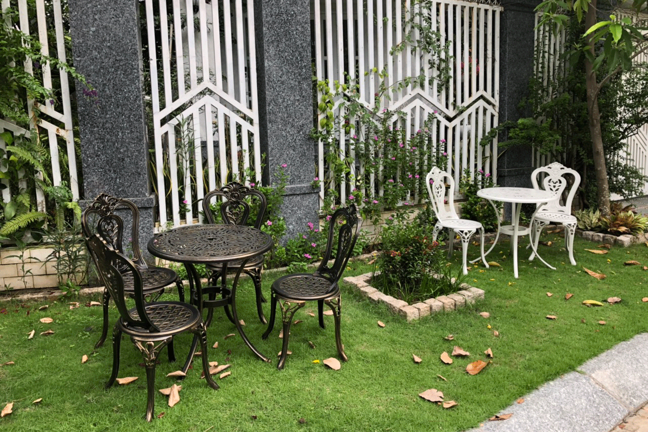 Bộ bàn ghế nhôm đúc ngoài trời BG-002N