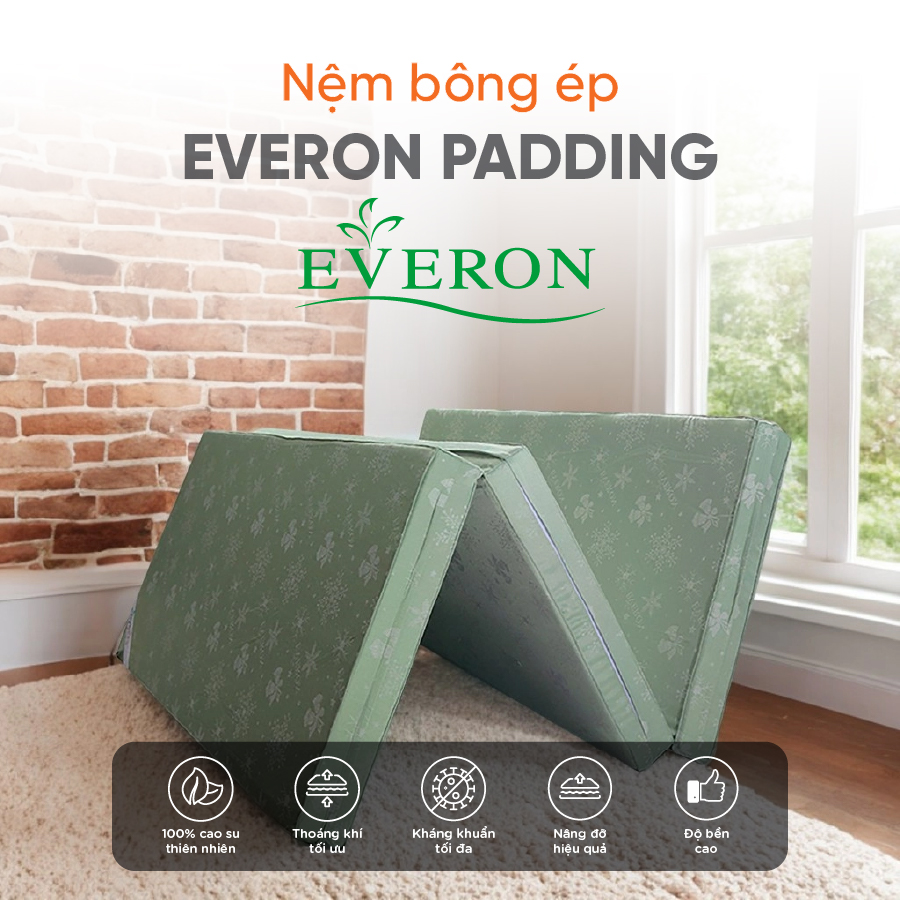 Nệm Bông Ép Gấp 3 Everon Padding chính hãng _ Màu ngẫu Nhiên-Bảo hành 5 năm.