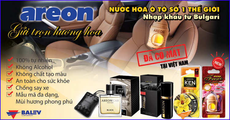 Sáp thơm ô tô Areon hương Chanh – Tươi Mát, Sảng Khoái, Bậc Thầy Say Xe – Chính hãng Bulgaria – Lemon