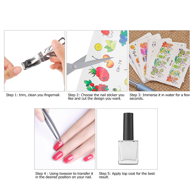 18 Sheets Nail Art Stickers Butterfly Flower Patterns Paper Tip DIY Manicure Styling Tool Set