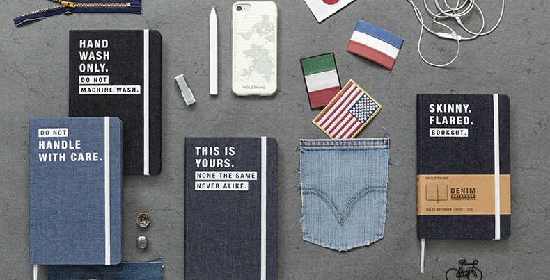 MOLESKINE Tannin series light blue denim hard surface horizontal notebook hand account large 0746