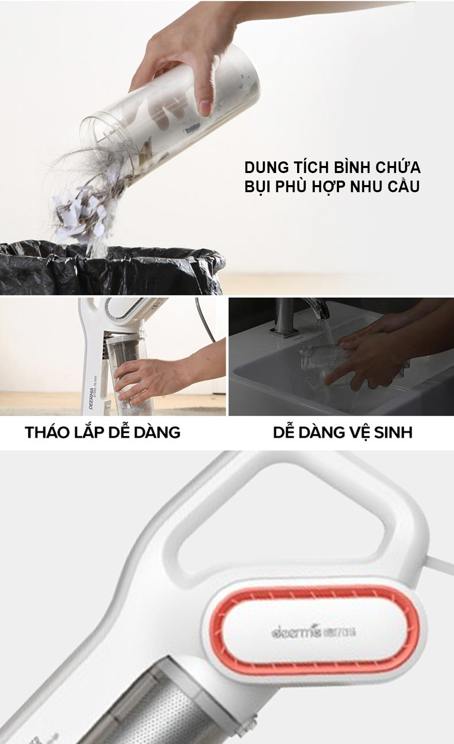 Máy Hút Bụi Cầm Tay Xiaomi Deerma-Deerma Vacuum Cleaner DX700 - Hàng Chính Hãng