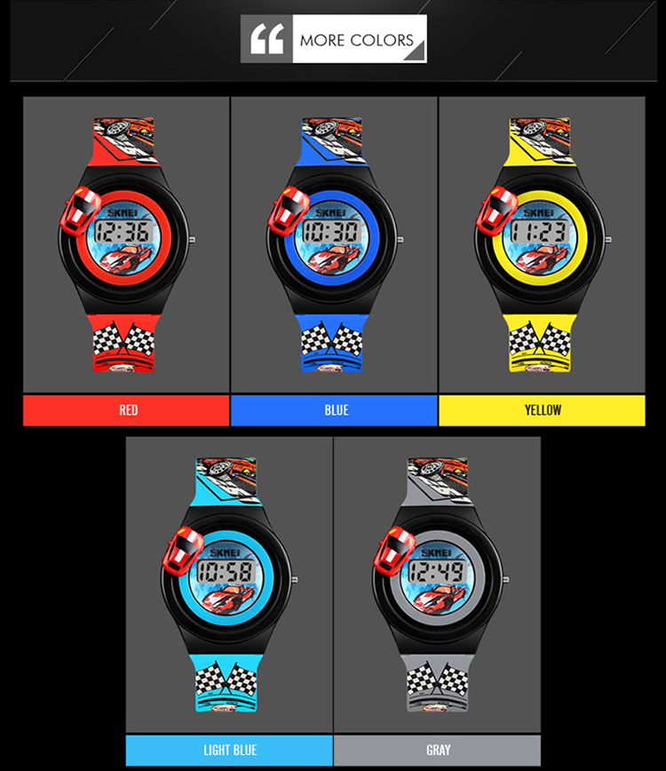 SKMEI 1376 Children Digital Watch Cartoon Creative Fashion Casual Sports Outdoor Wristwatch Backlight Multifunctional