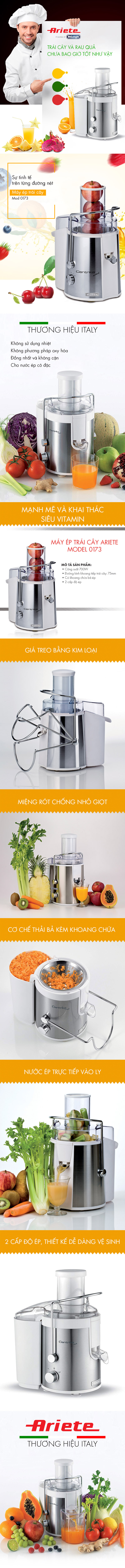 Ép trái cây Ariete MOD. 0173 - Hàng chính hãng