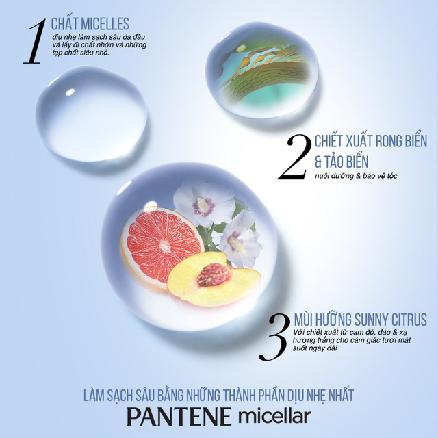 Bộ Đôi Pantene Micellar Hương Tảo Biển (Dầu Gội 530ml + Kem Xả 530ml)