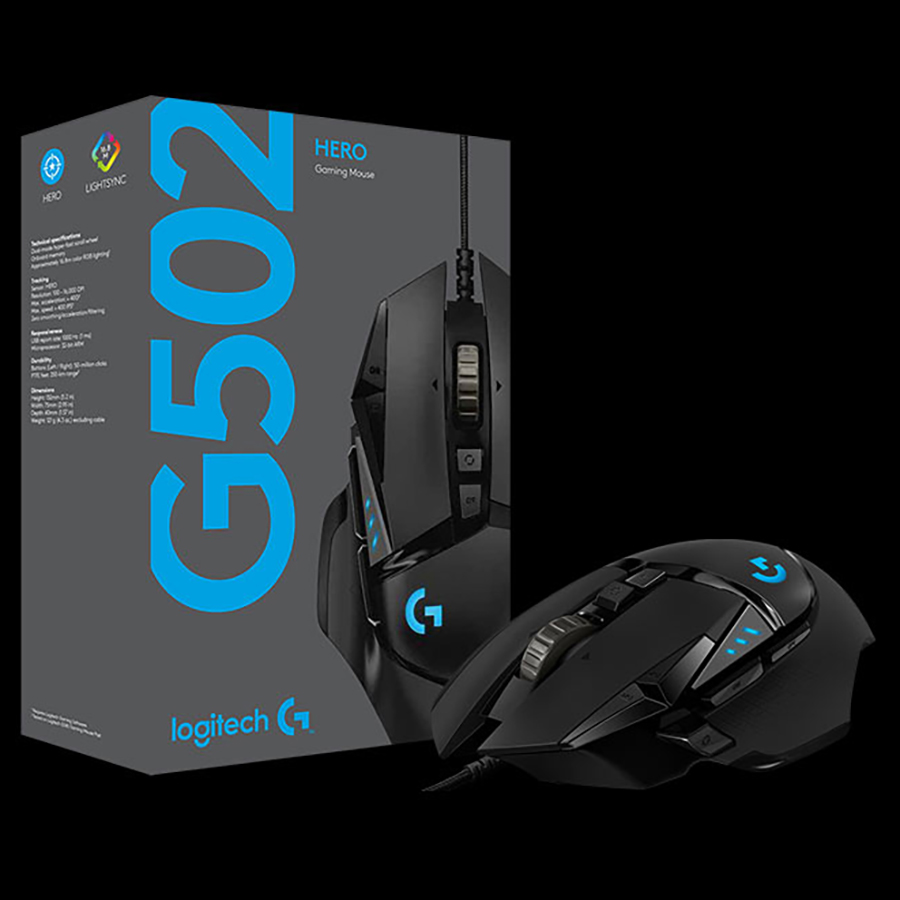 Chuột game hiệu suất cao Logitech G502 Hero RGB Lightsync - Hàng chính hãng