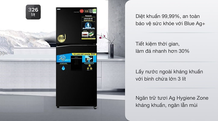 Tủ lạnh Panasonic Inverter 326 lít NR-TL351GPKV - Chỉ giao tại HN