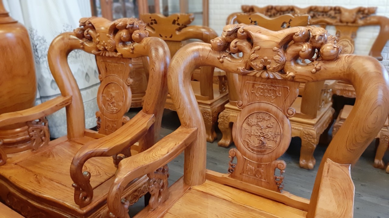 bộ sofa gỗ hương đá