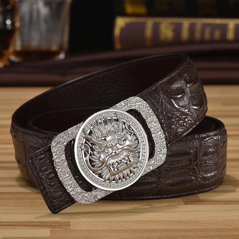 Mua Dây Nịt Thắt Lưng Đầu Rồng Da Bò Dập Vân Cá Sấu Cao Cấp Tiki