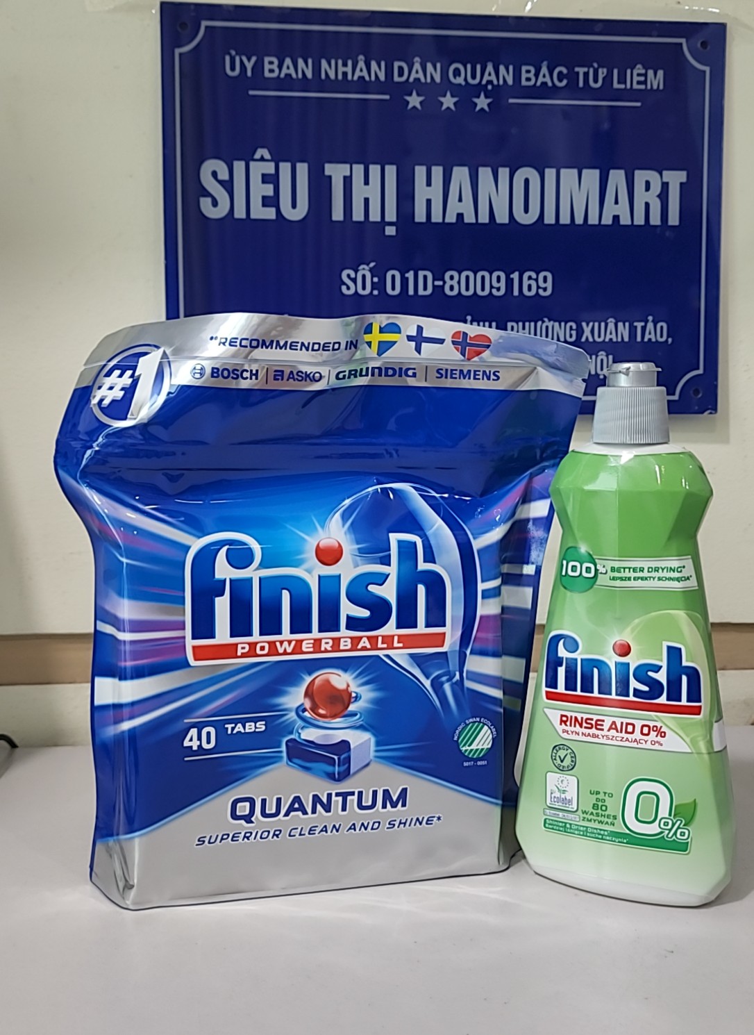 Combo Viên rửa bát Finish eco 70 viên + Nước làm bóng finish eco 400ml