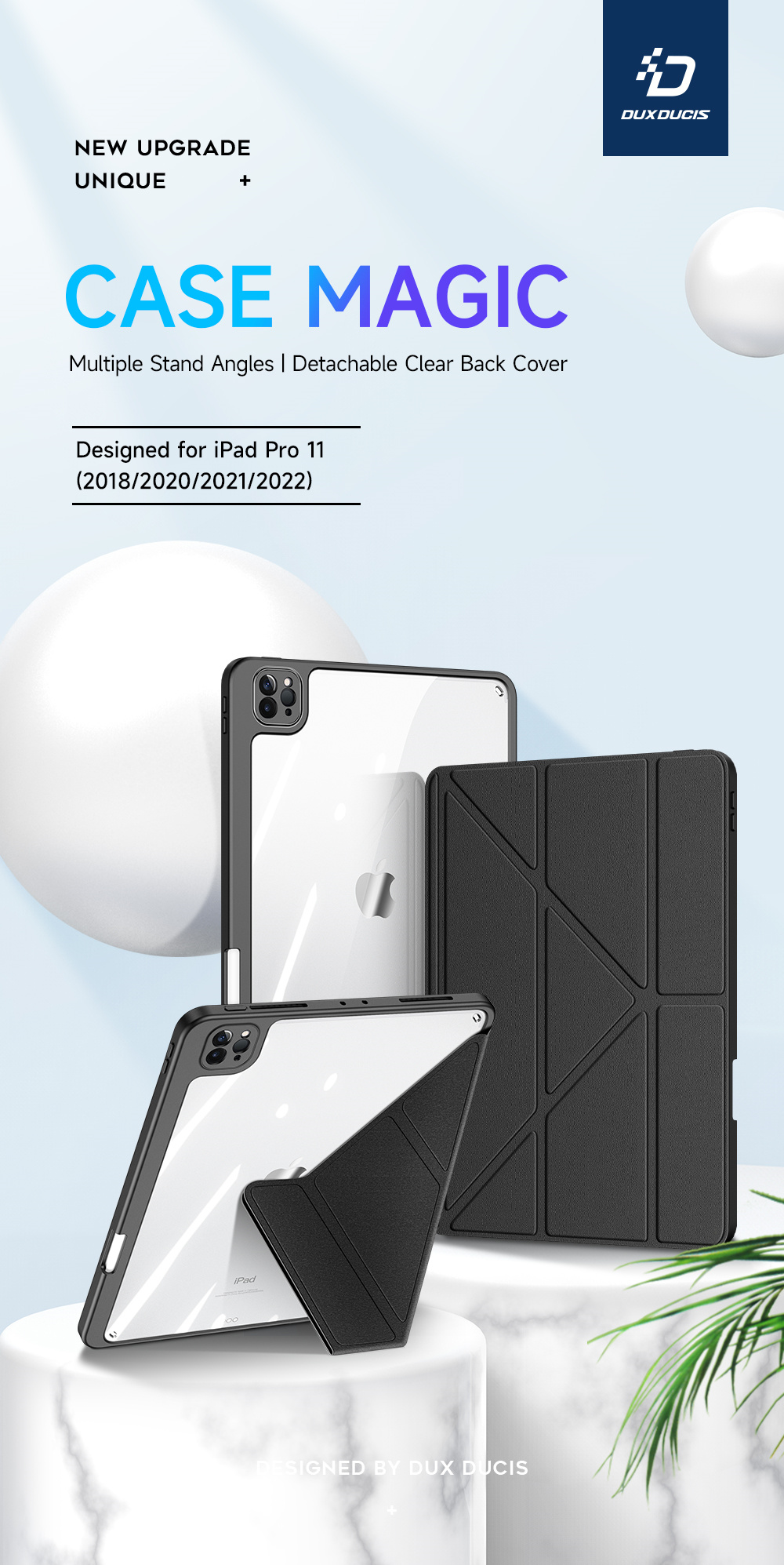 Bao Da Dành Cho iPad Pro 11 inch 2018/ 2020/ 2021/ 2022 Dux Ducis Magi Series Có Khe Cắm Bút, Tự Động Tắt Mở - Hàng Chính Hãng