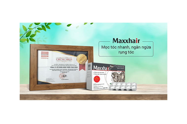 Thực phẩm bảo vệ sức khỏe Maxxhair New hộp 30 viên- Bổ sung Vitamin và khoáng chất giúp tăng cường sức khỏe của tóc; giúp tóc mọc nhanh, chắc khỏe, suôn mượt và bóng đẹp, ngăn ngừa rụng tóc, đồng thời giúp thải độc do ảnh hưởng của các hóa chất sử dụng ch