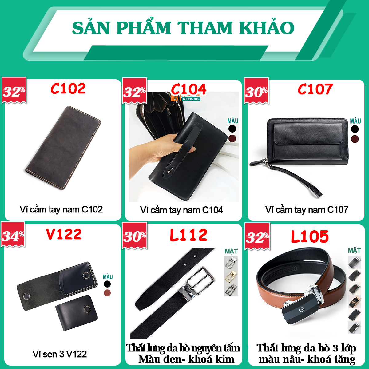 Ví dài cầm tay da bò Mill cao cấp Bụi Leather C105 - Bảo hành 12 tháng