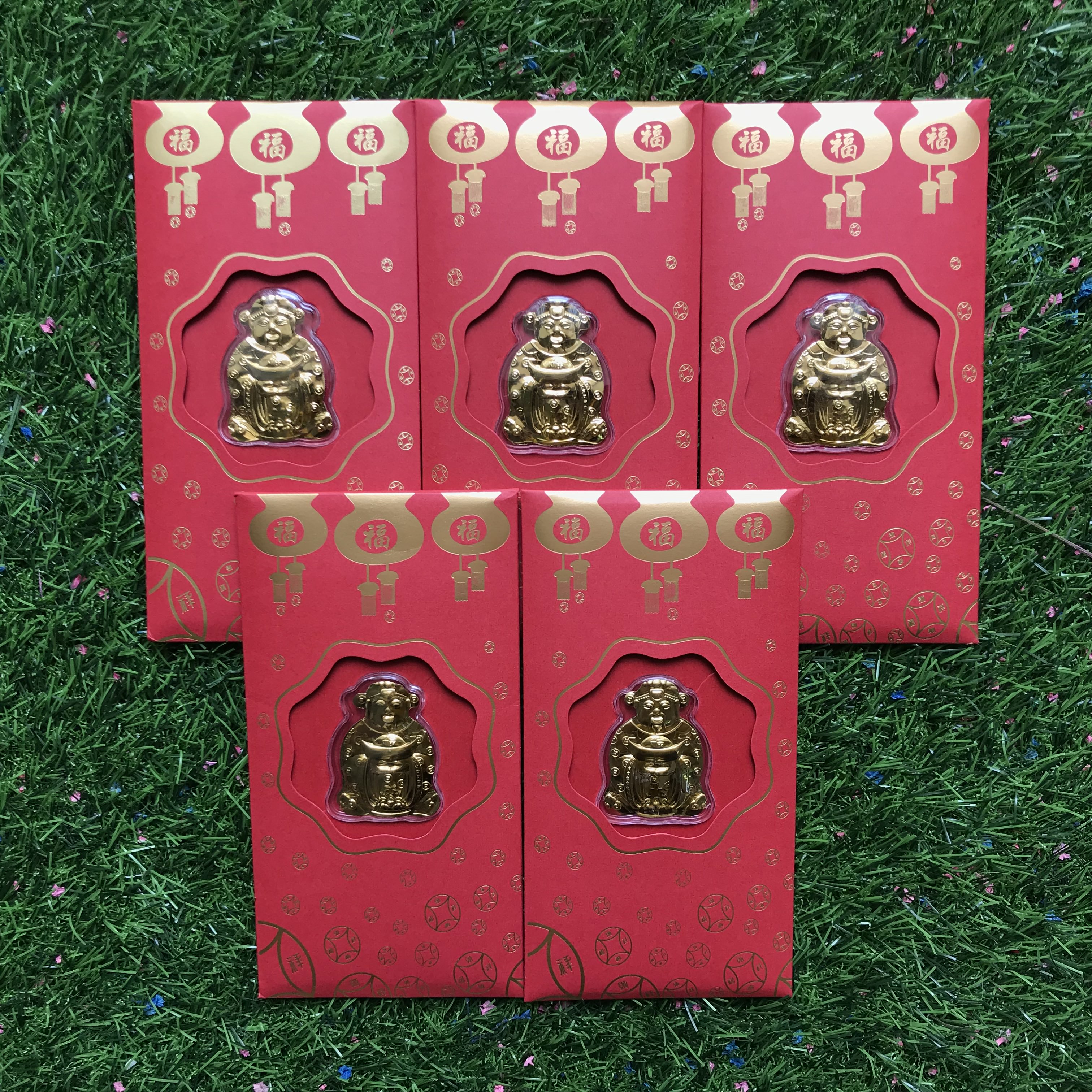 Bao lì xì tết độc đáo - Combo 5 Bao Lì Xì Thần Tài thường mang tài lộc, vạn sự như ý năm Canh Tý 2020