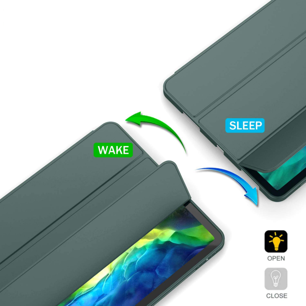 Bao da smart cover silicon ốp ipad silicon có khe cài bút dành cho Ipad 9.7 inch, ipad 10.2, 10.5, 10.9 inch, Ipad pro 11 inch, Ipad 12.9 inch