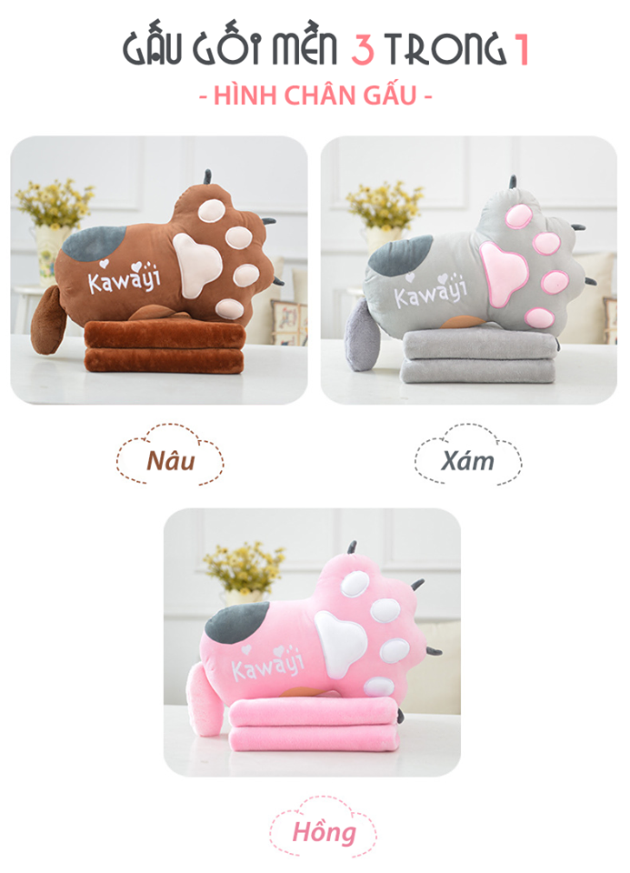 GẤU GỐI MỀN 3 TRONG 1