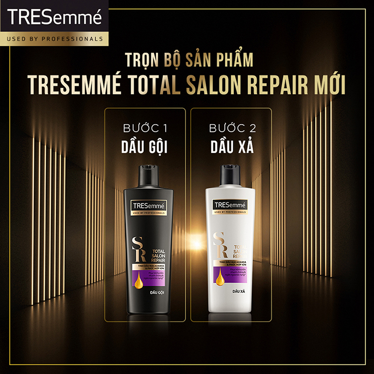 Combo Dầu Gội (640g) Và Dầu Xả (340g) Tresemmé Total Salon Repair Tinh Dầu Macadamia Ngăn Gãy Rụng
