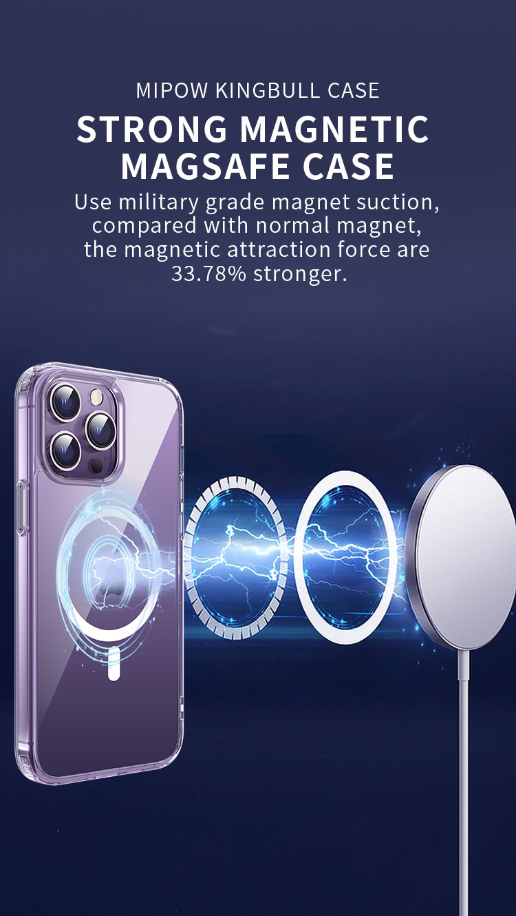 Ốp Lưng Trong Suốt Sạc Từ Tính cho iPhone 16 Pro/ 16 Pro Max/ 16/ 16 Plus/ iphone 17/ 17 air/ 17 pro max MIPOW MAG-SAFE TRANSPARENT CASE, chống ố vàng_ Hàng chính hãng