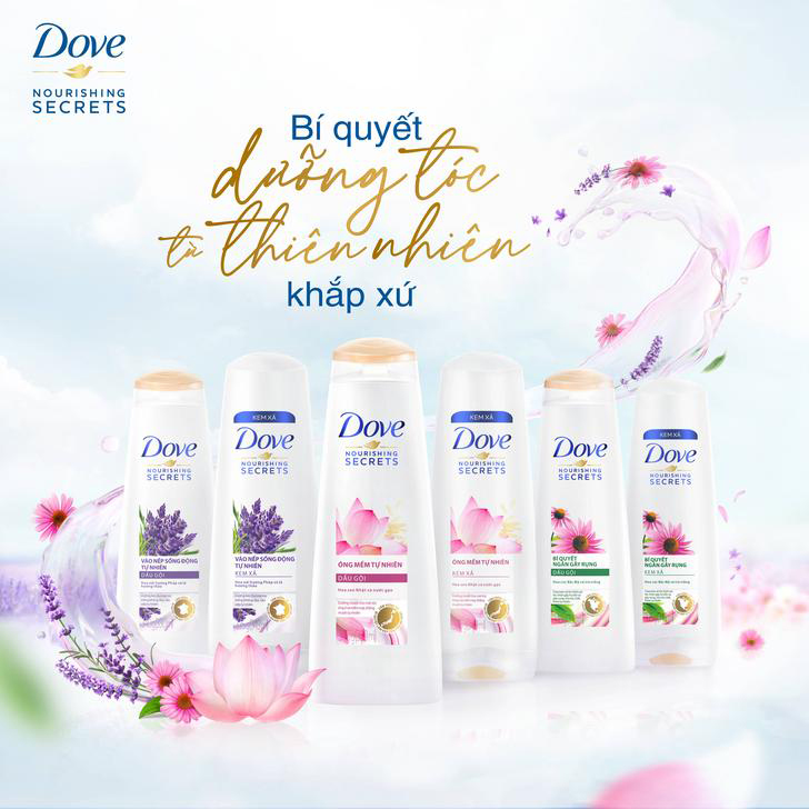 Dầu Gội Dove Óng Mềm Tự Nhiên (650g)