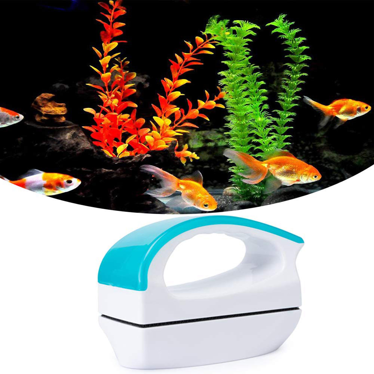 Lau kính nam châm Vipsun Chùi hít kiếng nam châm - Dụng cụ vệ sinh hồ cá bể cá 