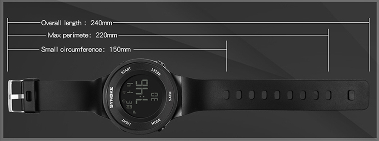 SYNOKE 9199 Sport Watch LED Digital Watch Alarm Luminous Second Timing Waterproof Sport Band