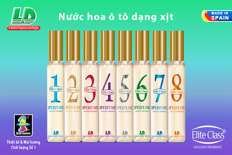 Nước hoa ô tô dạng xịt L&D ELITE CLASS số 7 Sensual For Him 40ml