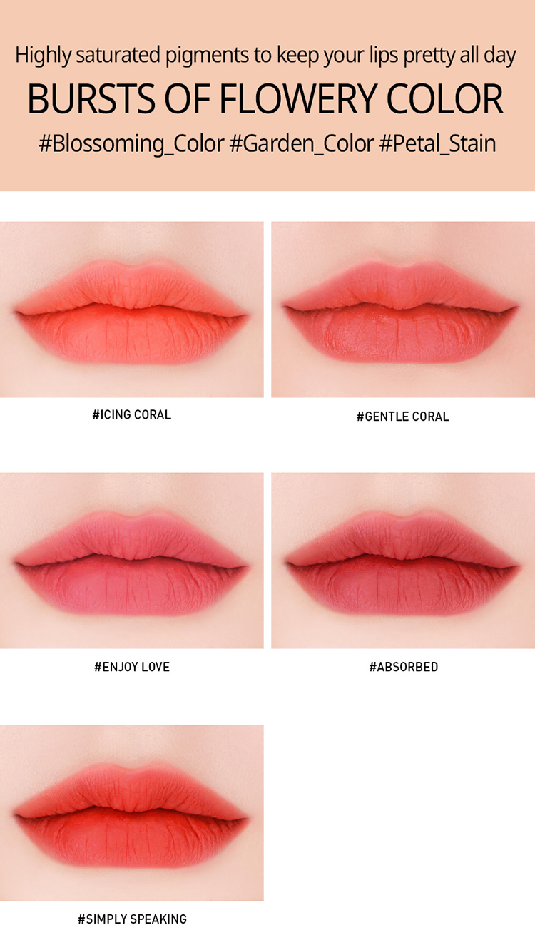 Son Kem Lì 3CE Velvet Lip Tint - Gently Coral Hồng Cam San Hô
