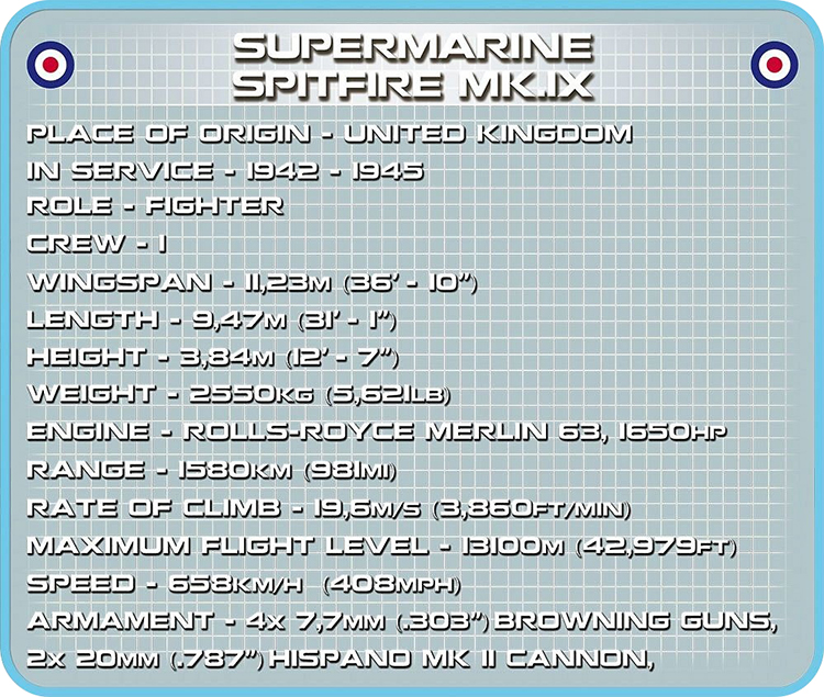 Đồ Chơi Lắp Ráp Máy Bay Tiêm Kích Mk. IX COBI - 5525