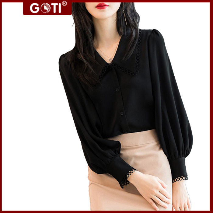Mua THỜI TRANG ÁO CÔNG SỞ NỮ - ÁO SƠ MI TRẮNG BASIC RỘNG KIỂU ÁO SƠ MI MẶC ĐI LÀM LỊCH SỰ 3A18 3A19 - ĐEN CỔ SEN REN 3A18 - XL 56-63KG tại GOTI Official Store Mua Thời Trang Áo Công Sở Nữ - Áo Sơ Mi Trắng Basic Rộng Kiểu Áo Sơ Mi Mặc Đi Làm Lịch Sự 3A18 3A19 - Đen Cổ Sen Ren 3A18 - Xl 56-63Kg Tại Goti Official Store