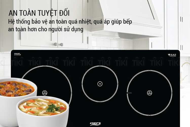 Bếp Âm Từ 3 Vùng Nấu Chef's EH-IH534 (75cm - 5500W) - Hàng Chính Hãng