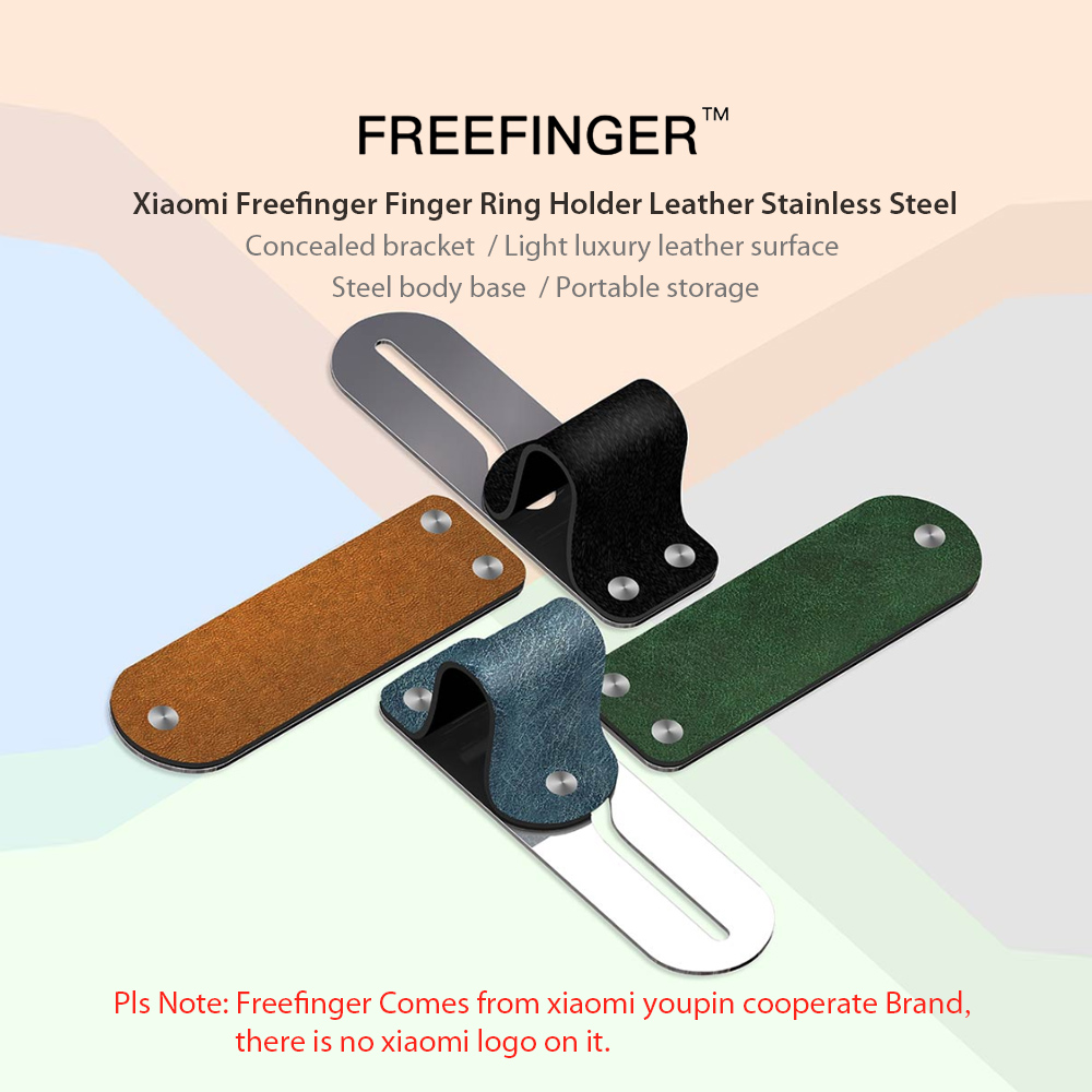 Xiaomi Freefinger Finger Ring Holder Leather Stainless Steel Mobile Phone Grip Car Phone Mount Stand For iPhone XS Max X Xiaomi Freefinger Finger Ring Holder Leather Stainless Steel Mobile Phone Grip Car Phone Mount Stand For iPhone XS Max X