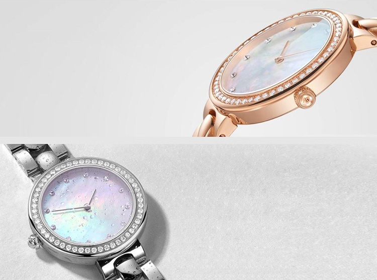 Xiaomi TwentySeventeen Crystal Quartz Wrist Watch for Women 64 Artificial Gem Wristwatch Ladies Fashion Valentine's Gift