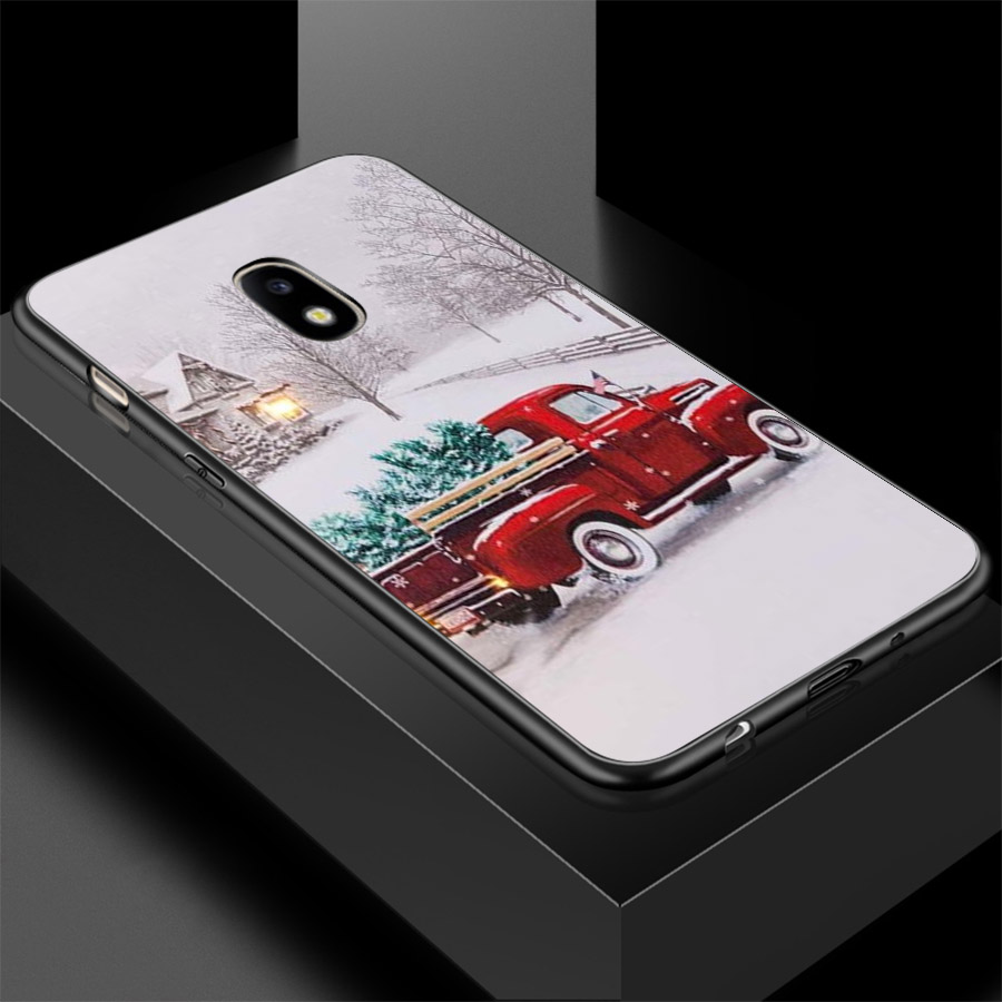 Ốp lưng cứng viền dẻo dành cho điện thoại Samsung Galaxy J7 Plus - giáng sinh đầm ấm MS GSDA017