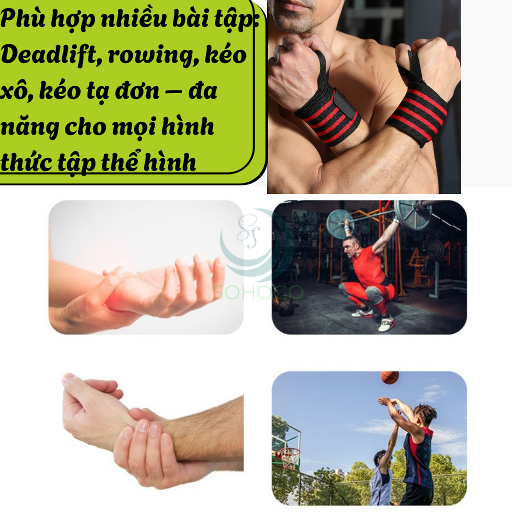 Bộ 2 Dây Quấn Cổ Tay Tập Gym Chống Trượt- Dây Hỗ Trợ Cổ Tay Khi Tập Tạ – Tập Lưng 2 Dây- Set 2 Đai Quấn Cổ Tay Chống Mỏi Khi Tập Thể Hình- Dây Quấn Tay Gym Tăng Lực Kéo – Bảo Vệ Cổ Tay 2 Cái– Co Giãn, Chống Trượt