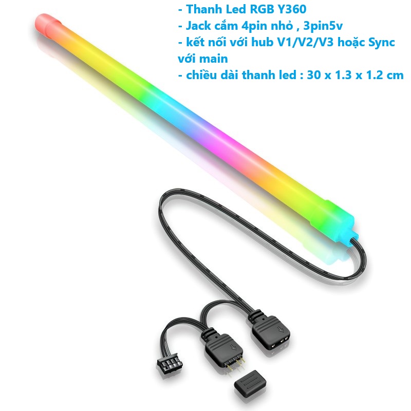 Phụ Kiện Đèn Led RGB Aura Sync Coolmoon đồng bộ Hub + Sync với main 3Pin 5V Trang trí cho máy tính hàng nhập khẩu