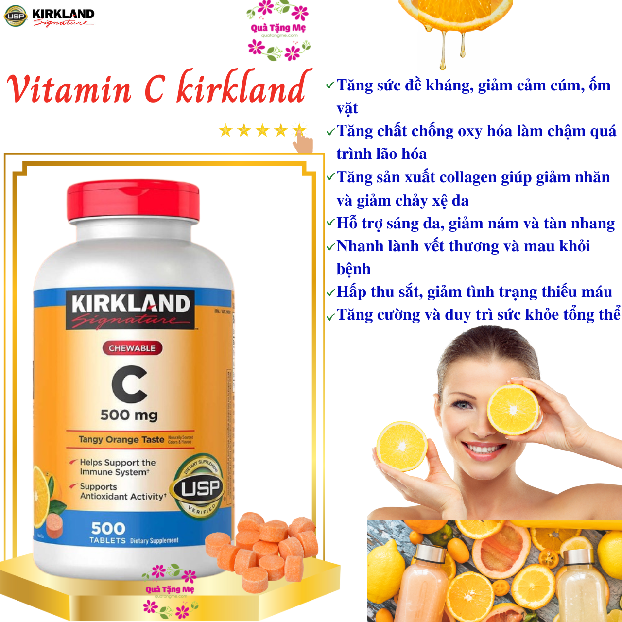 Vitamin C Kirkland Signature Mỹ