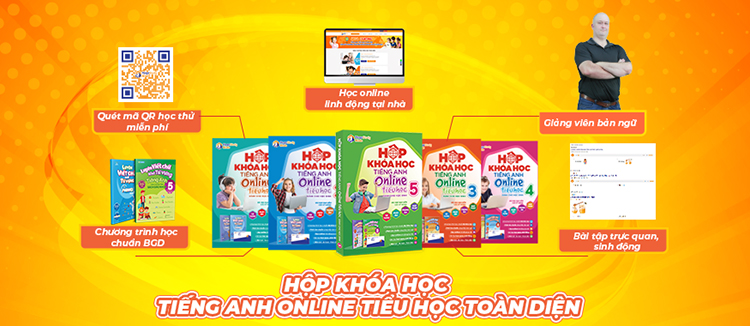 Hộp Khóa Học Tiếng Anh Online Tiểu Học Lớp 4 (+ Kèm 2 Sách)