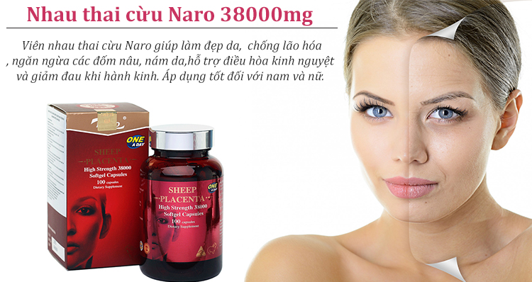 Thực Phẩm Chức Năng Nhau Thai Cừu Naro Sheep Placenta 38000mg - Chai 100 Viên 2