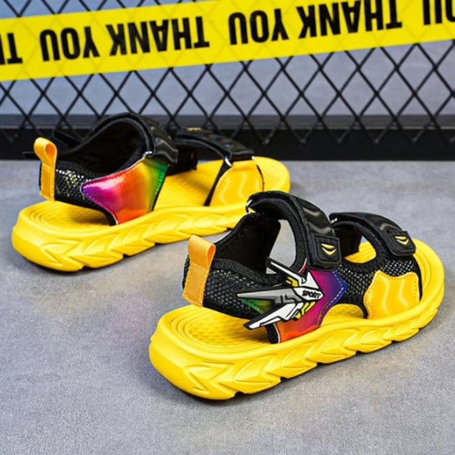Sandal bé trai Robot chiến binh màu vàng năng động và cá tính cho trẻ em 4 - 12 tuổi đế siêu nhẹ chống trơn cao cấp ST62