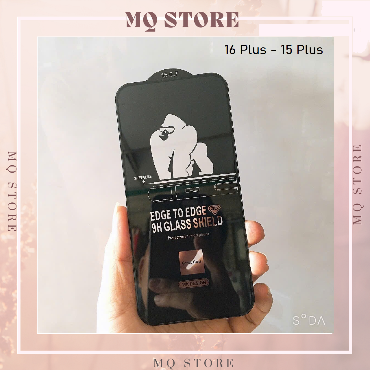 Kính cường lực cho iPhone 16  Pro Max, 16 , 16 Plus, 16 Pro trong suốt full màn hình ( hàng chính hãng)