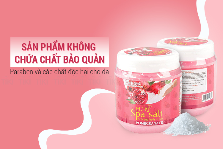 Muối Tắm Spa Mori Quả Lựu Mori Spa Salt - Pomegranate (700ml)