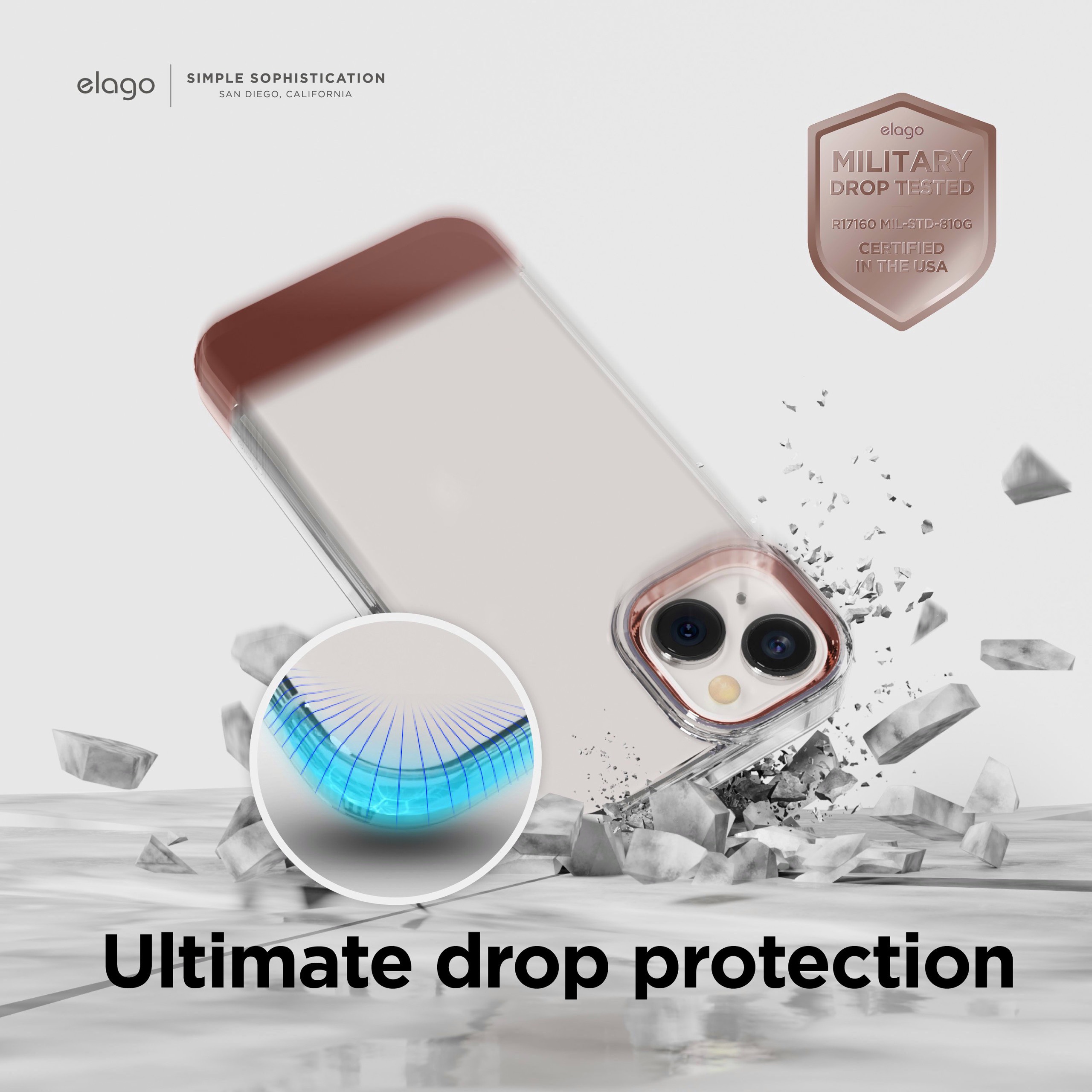 Ốp lưng Elago Glide Case Viền Camera dành cho iPhone 14/ 14 Plus/ 14 Pro/ 14 Promax Chống Sốc Chuẩn Quân Đội- Hàng Chính Hãng