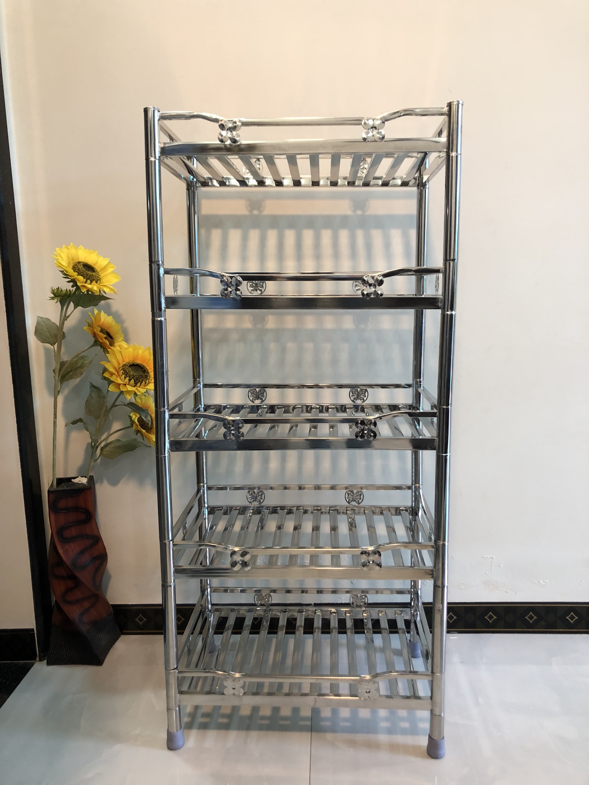 KỆ INOX NHÀ BẾP, KỆ INOX ĐỂ XOONG NỒI, CHÉN BÁT 5 TẦNG  VIMOS