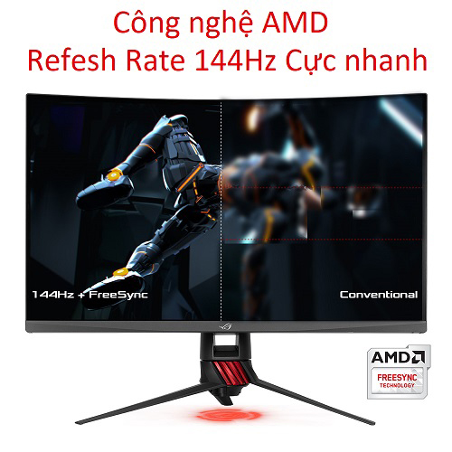 Màn Hình Gaming Cong Asus ROG Strix XG32VQ 32inch WQHD 4ms 144Hz FreeSync VA - Hàng Chính Hãng