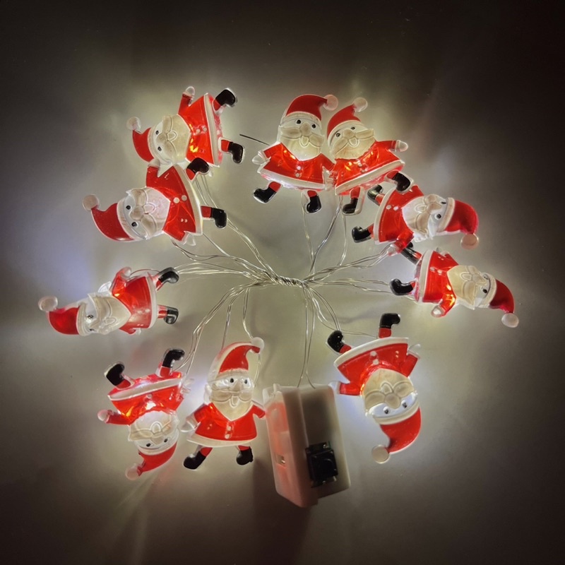 Dây Đèn Led 20 Bóng Họa Tiết Ông Già Noel Dài 2M
