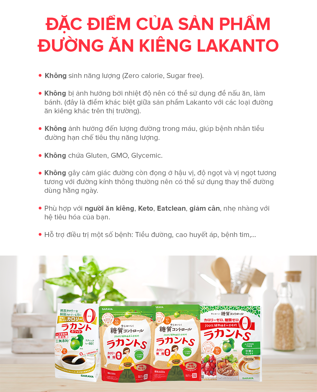 Đường ăn kiêng La Hán Quả Saraya Lakanto MonkFruit Trắng, 0 Calo, 0 tăng đường huyết, 0 biến đổi gen - 180g
