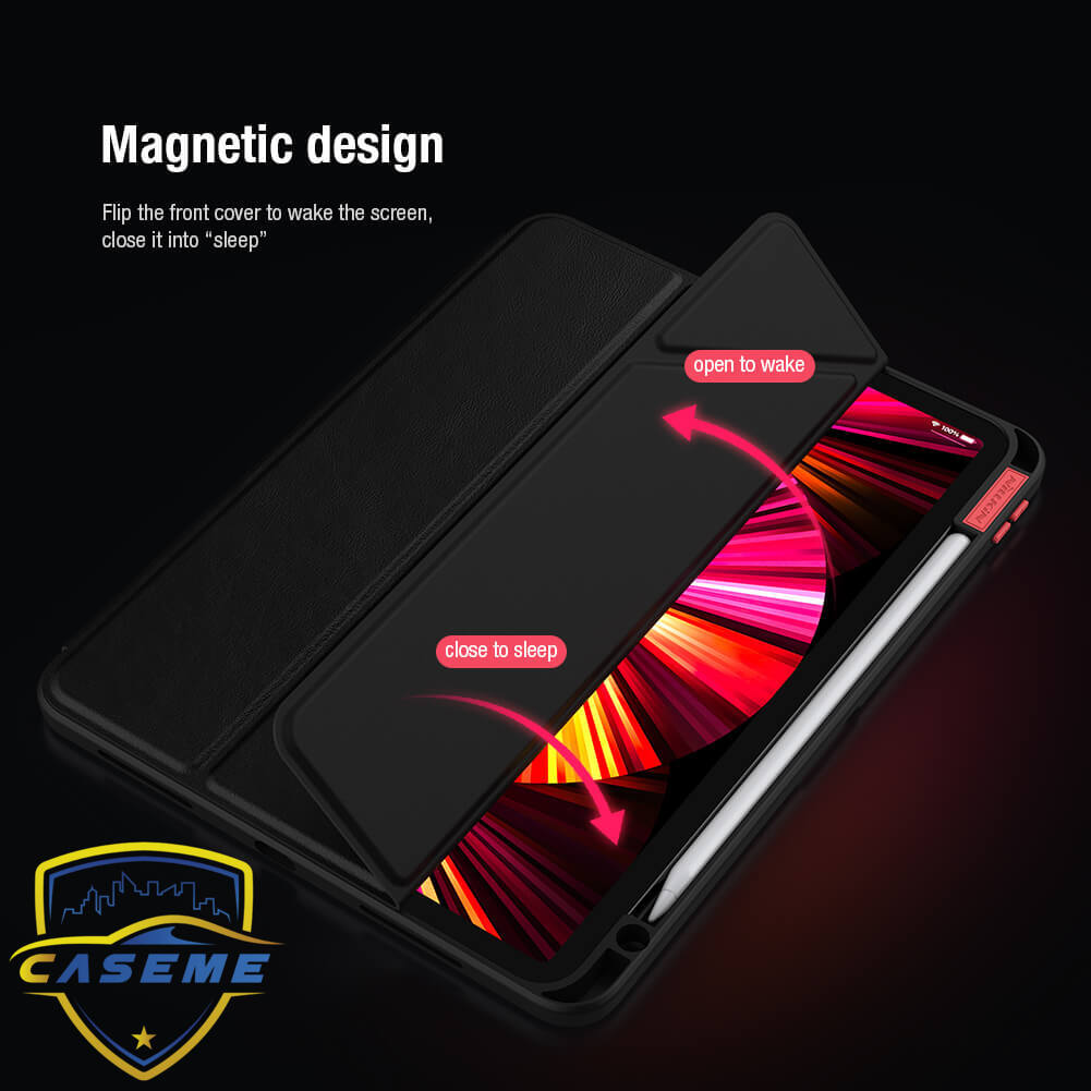 Bao da Nillkin Bevel Leather dành cho Apple iPad Pro 11 inch M1 2021 ( Có Khay Để Bút ) -  Hàng Chính Hãng