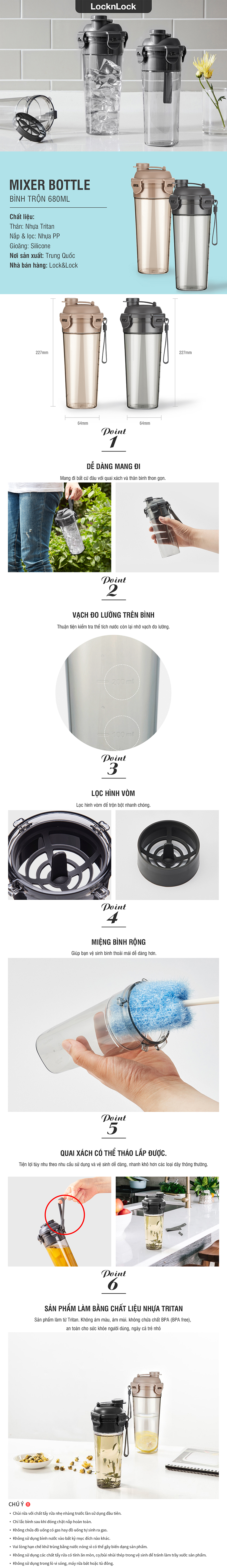 Bình Trộn Lock&Lock 680ml