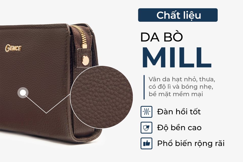 Clutch Nam Ví Cầm Tay GENCE RB07 Da Bò Khóa Số Cao Cấp Màu Nâu